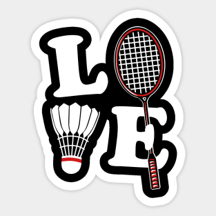 I Love Badminton Sticker